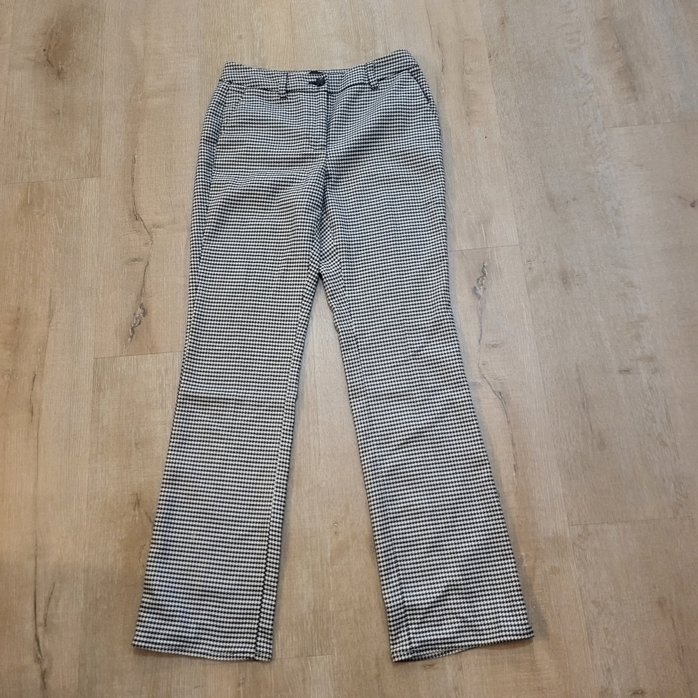 White House Black Market The Slim Black & White Checkered Pants